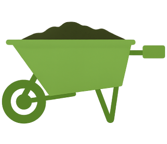 Wheelbarrow icon for composting